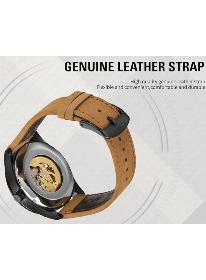 FORSINING Men's Automatic Self-winding Day Calendar Leather Strap Brand Collection Wrist Watch - Image 4